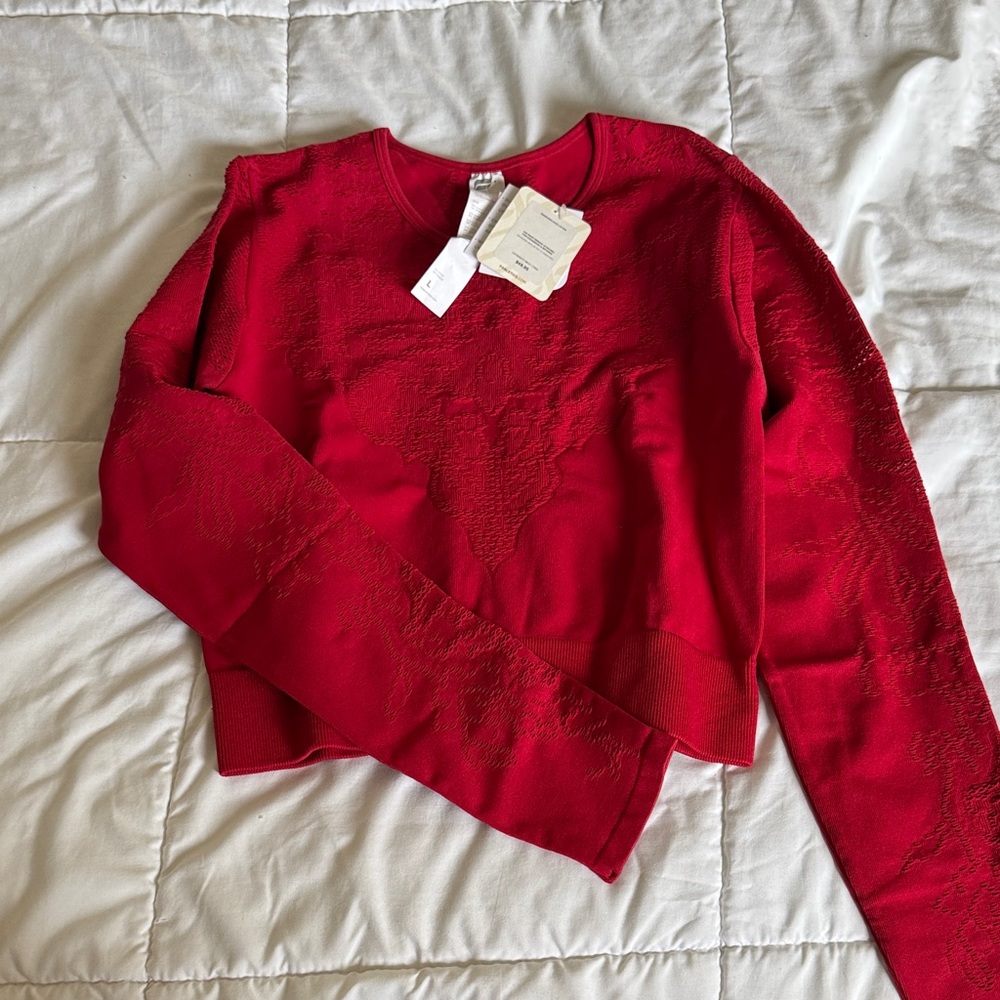 Fabletics Vibrant Red Seamless Top